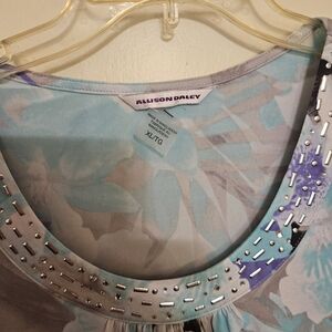 Allison Daley Women's Floral Top - Blue and Gray